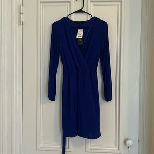 Large blue long sleeve dress